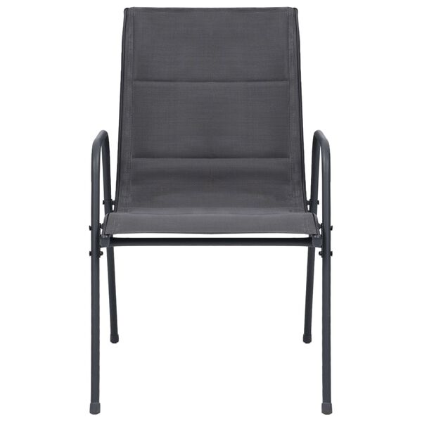 vidaXL Stapelbara trädgårdsstolar 4 st stål och textilen antracit