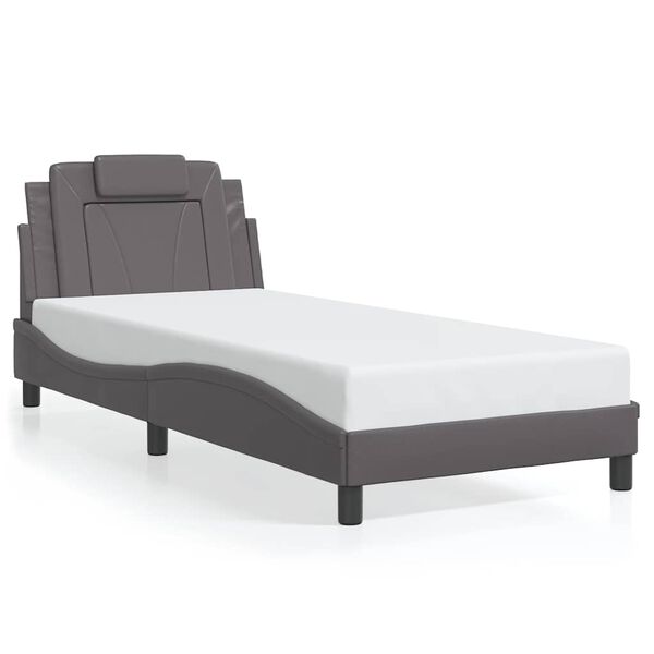 vidaXL Bed Frame "Viana" without Mattress Grey 90x190 cm Faux Leather