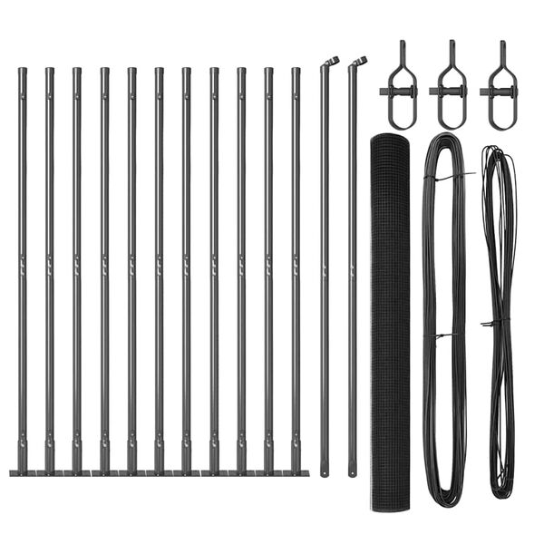 vidaXL St&auml;ngselstolpe Gr&aring; 50 x 1,4 m (19 x 19 mm n&auml;t) St&aring;l och PVC