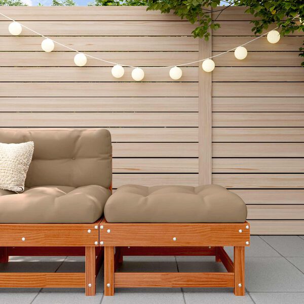 Tr&auml;dg&aring;rdsfotpall Massivt furu VaxBrun 61 x 60,5 x 30 cm