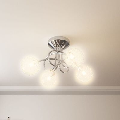 vidaXL Taklampa med lampskärmar i tråd för 4 G9 LED-lampor