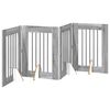 vidaXL F&auml;llbar hundgrind med stativ 4 st Gr&aring; Sonoma 241 cm