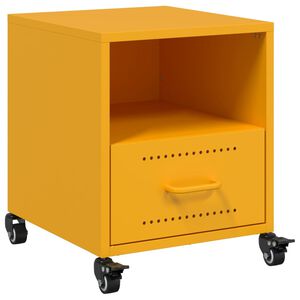 vidaXL S&auml;ngbord senapsgul 36x39x43,5 cm st&aring;l