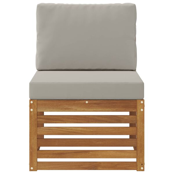 vidaXL Utomhus Mellansoffa Massivt Akaciatr&auml; Naturf&auml;rg