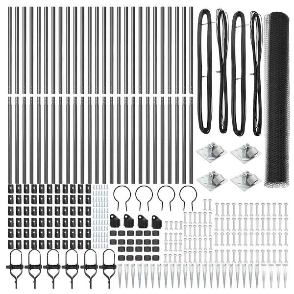 vidaXL St&auml;ngselstolpe Gr&aring; 50 x 1,2 m (25 mm n&auml;t) St&aring;l och PVC