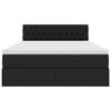 vidaXL F&ouml;rvaringss&auml;ng med LED med madrass Svart 140 x 190 cm Polyester