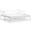 vidaXL Utdragbar s&auml;ngram b&auml;ddsoffa vit metall 90x200 cm