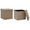 vidaXL Hopf&auml;llbara f&ouml;rvaringspallar 2 st cappuccino PVC