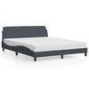 vidaXL Bed Frame "Dover" Dark Grey 152x203 cm Velvet