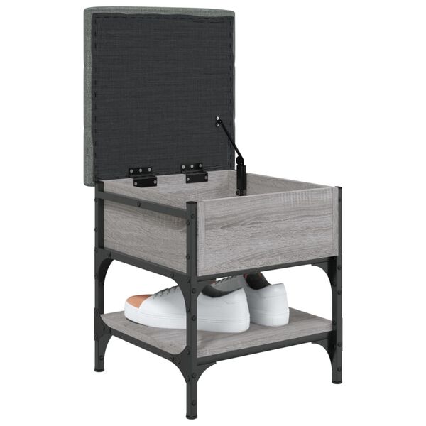 vidaXL Skobänk grå sonoma 42x42x45 cm konstruerat trä