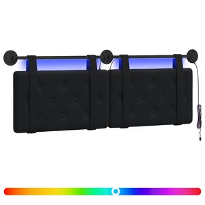 vidaXL H&auml;ngande s&auml;nggavel Med LED-lampa Svart Sammet