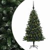vidaXL Konstgjord julgran med kulor 150 cm 150 LED-lampor Varmvit