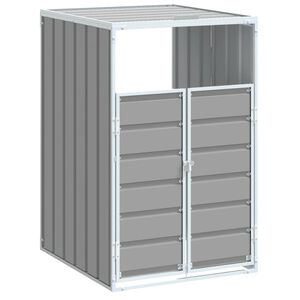 vidaXL Skjul f&ouml;r sopk&auml;rl gr&aring; 72x81x115 cm st&aring;l