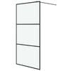 vidaXL Duschv&auml;gg svart 100x195 cm halvfrostat ESG-glas