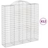 vidaXL Gabioner b&aring;gformade 12 st 200x50x200/220 cm galvaniserat j&auml;rn