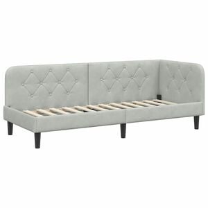 vidaXL H&ouml;rn S&auml;ngram Ljusgr&aring; 80 x 200 cm Sammet