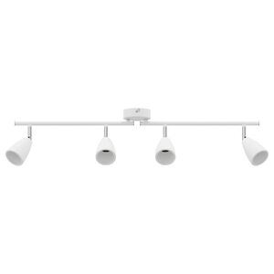 vidaXL Takspotlight med str&aring;lkastare Vit 70 x 12,5 x 10,5 cm Metall