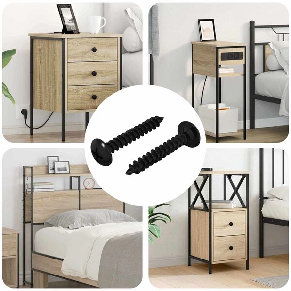 vidaXL Sj&auml;lvg&auml;ngande spik 2 pcs Svart 4 x 25 mm St&aring;l