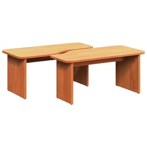 vidaXL Kaffeebord 2 st Vaxbrun 100 x 69 x 35,5 cm Massiv furu