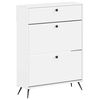 vidaXL Skosk&aring;p BREDA 78 x 24 x 103 cm Konstruerat tr&auml; Vit