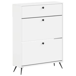vidaXL Skosk&aring;p BREDA 78 x 24 x 103 cm Konstruerat tr&auml; Vit