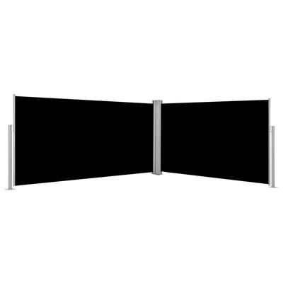 vidaXL Infällbar sidomarkis svart 160x600 cm