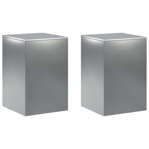 vidaXL V&auml;xtst&auml;ll 2 pcs Silver 40 x 40 x 60 cm Rostfritt st&aring;l