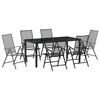 vidaXL Tr&auml;dg&aring;rdsm&ouml;belset 7 pcs Antracit Pulverlackerat st&aring;l