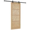 vidaXL Skjutd&ouml;rr Naturlig och svart 86 x 211 cm Massiv furu