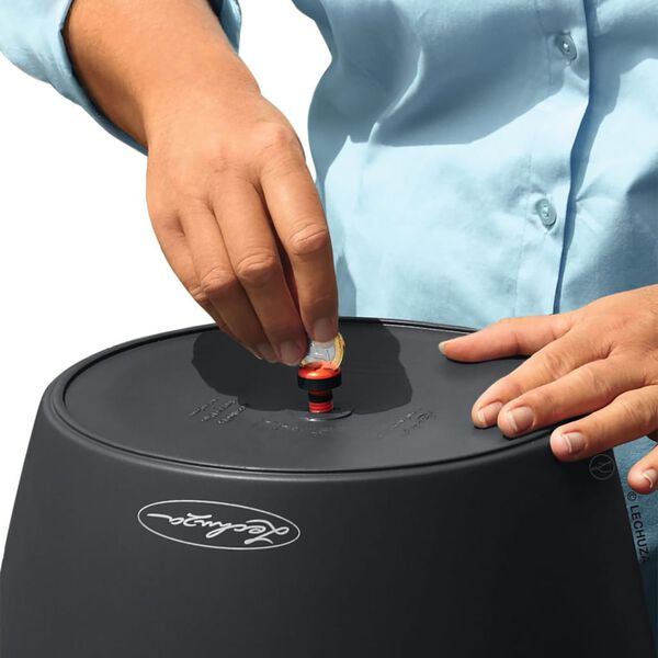 LECHUZA Blomkruka CLASSICO Color 21 ALL-IN-ONE skiffergrå