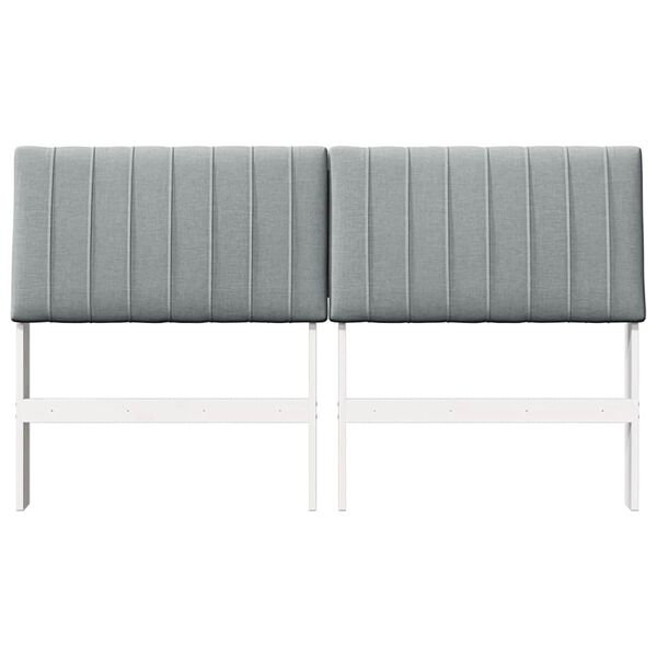 vidaXL Kl&auml;dd s&auml;nggavel Ljusgr&aring; 150 cm Massiv furu