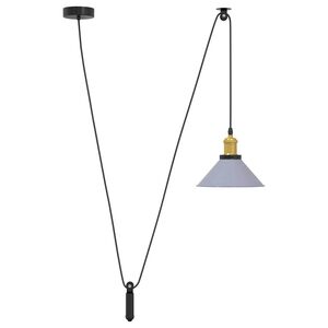 vidaXL Taklampa h&ouml;jdjusterbar E27 glansgr&aring; &Oslash; 22 cm metall