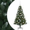vidaXL Konstgjord julgran med kulor 120 cm 150 LED-lampor Varmvit