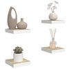 vidaXL Sv&auml;vande v&auml;gghyllor 4 st ek och vit 23x23,5x3,8 cm MDF