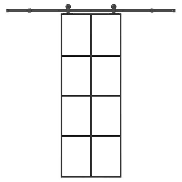 vidaXL Skjutd&ouml;rr med beslagset ESG glas och aluminium 76x205 cm