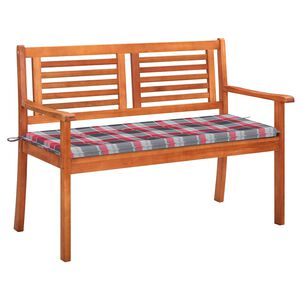 vidaXL Tr&auml;dg&aring;rdsb&auml;nk 2-sits med dyna 120 cm massivt eukalyptustr&auml;