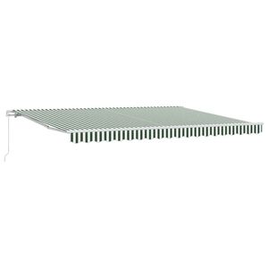 vidaXL Utdragbar markis Gr&ouml;n och Vit 450 x 300 x 165 cm