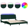 vidaXL Bed Frame with LED without Mattress Dark Green 180x200 cm Velvet