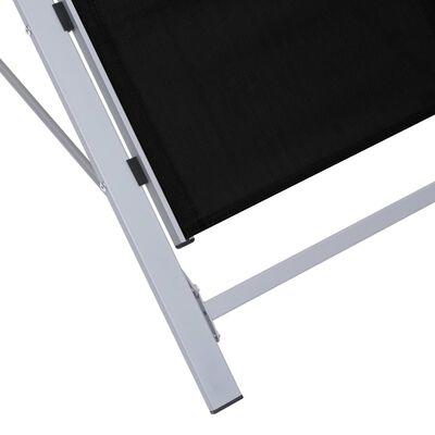 vidaXL Solsängar 2 st med bord aluminium svart