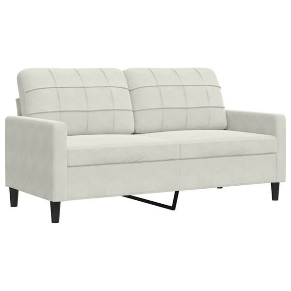 vidaXL Soffa 2-sits gr&auml;ddvit 140 cm sammet