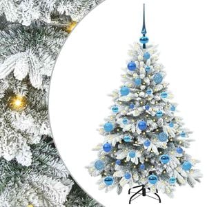 vidaXL Konstgjord julgran med 150 LED-lampor Vit 120 cm PE och PVC