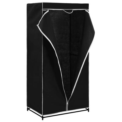 vidaXL Garderob svart 75x50x160 cm