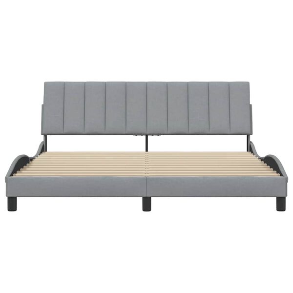 vidaXL Bed Frame without Mattress "Hanko" Light Grey 180x200 cm Fabric