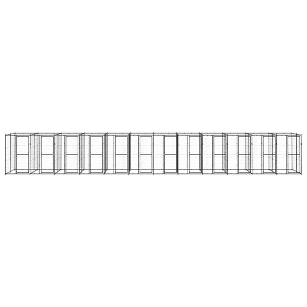 vidaXL Hundg&aring;rd f&ouml;r utomhusbruk st&aring;l 29,04 m&sup2;