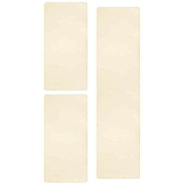 vidaXL Sovrumsmattor 3 st långhårig gräddvit