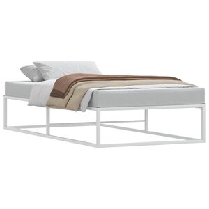 vidaXL S&auml;ngram utan madrass vit 90x200 cm metall