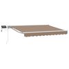vidaXL Manuell markisram med LED-lampor Taupe 4,5 &times; 3,5 m