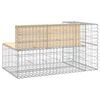 vidaXL Tr&auml;dg&aring;rdsb&auml;nk gabion-design 122x71x65,5 cm massiv furu