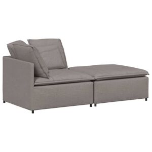 vidaXL Modulsoffa med fotpall och dynor i taupe