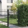 vidaXL Staketgrind BOXTEL enkeld&ouml;rr med v&auml;lvd topp st&aring;l 1x1,2 m svart